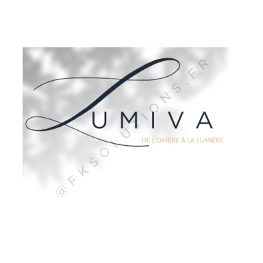 Logo de Lumiva avec un design élégant en noir et or.